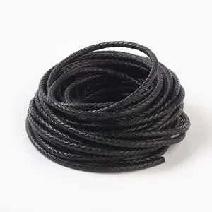 Braided Leather Cord with Core