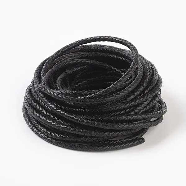 Braided Leather Cord with Core