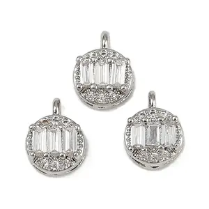 Brass Micro Pave Cubic Zirconia Pendants