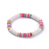 Handmade Polymer Clay Heishi Beads Stretch Bracelets