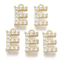 Brass Micro Pave Cubic Zirconia Charms