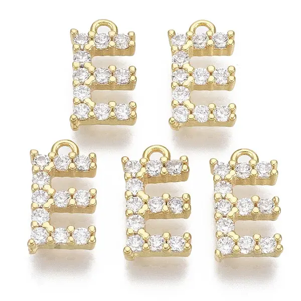 Brass Micro Pave Cubic Zirconia Charms