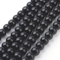 Synthetic Black Stone Beads Strands