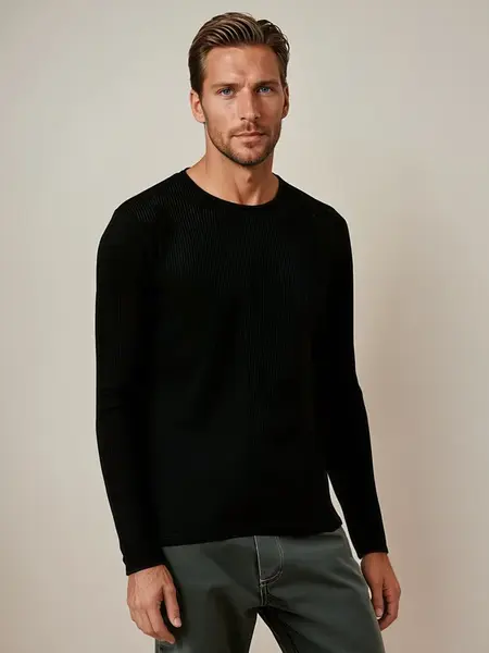 Čierny pánsky sveter DStreet