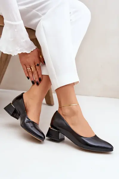 Lewski Shoes Kožené Lodičky Lewski 3118 Čierne