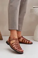 Lewski Shoes Kožené sandále na plochom podpätku Zazoo