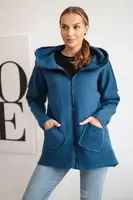 Insulated sweatshirt with a longer back and pockets jeans