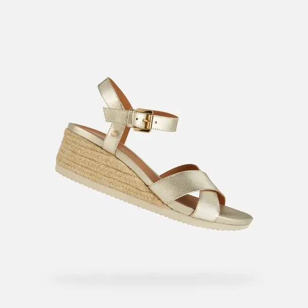 Gold women's sandals Geox Ischia Corda - Women's