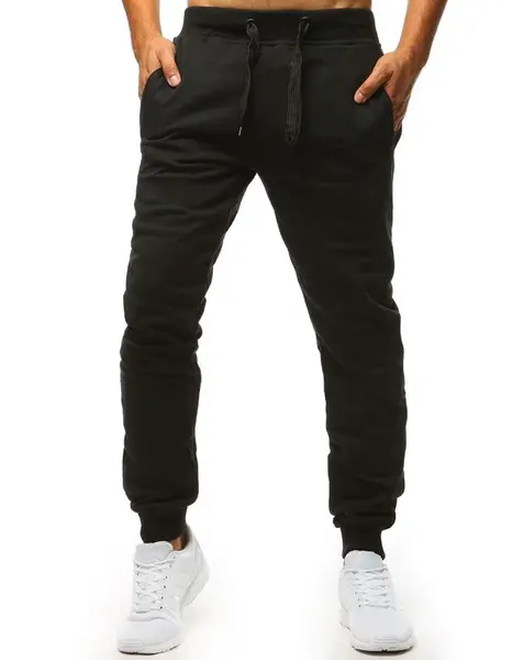 Pánske teplákové nohavice čierne Dstreet