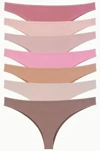 09651 Dewberry 7 Pcs Brazilian Style Womens Briefs-MULTICOLOR