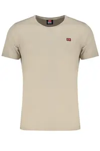 Béžové pánske tričko s krátkym rukávom