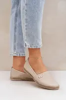 Elegantné Kožené Espadrilky Dámske Béžové Zazoo 10177