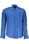 Modrá pánska košeľa s dlhým rukávom