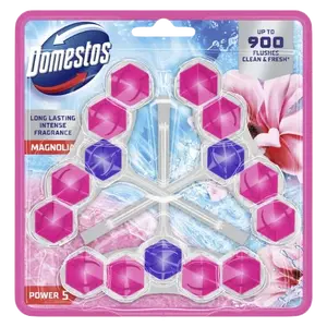 DOMESTOS Power 5 Pink magnolia WC blok 3 x 50 g