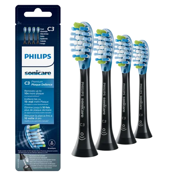 PHILIPS SONICARE C3 Premium Plaque Defence Standardní velikost kartáčku  HX9044/33 4 ks