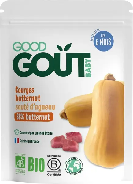 GOOD GOÛT BIO Máslová dýně s jehněčím masem 190 g