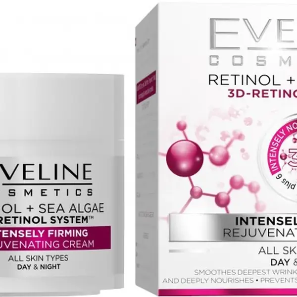 EVELINE 3D Retinol & Mořské řasy - Intenz. zpevňující omlazující denní a noční krém 50 ml