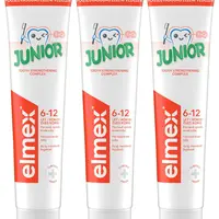 ELMEX Junior zubní pasta pro děti ve věku 6-12 let triopack 3 x 75 ml