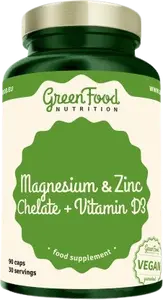 GREENFOOD NUTRITION Hořčík a Zinek Cheláty + Vitamín D3 90 kapslí