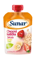 SUNAR kašička ovocná kapsička banán, jahoda, ovesné vločky 6m+ 120 g