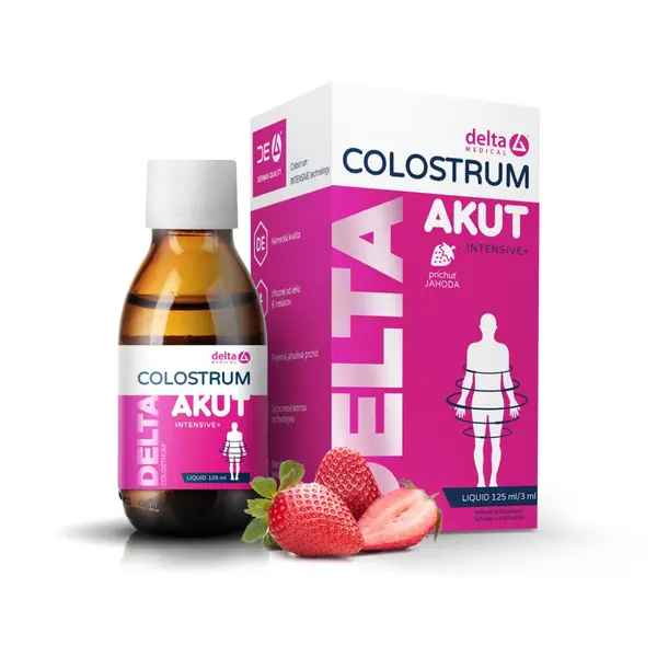 DELTA Colostrum Akut Intensive+ příchuť jahoda 125 ml
