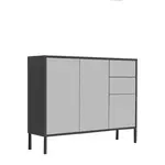 MID.YOU KOMODA, antracitová, bílá, 105,5/86/33 cm