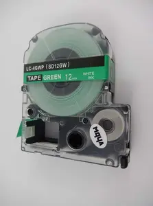 Epson LK-4GWV, SD12GW, 12mm x 9m, bílý tisk / zelený podklad, kompatibilní páska