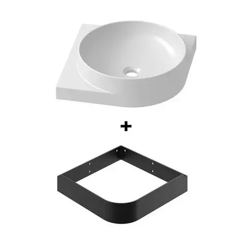 Ravak Yard konzola s umývadlom 45x45 cm čierna X000001677