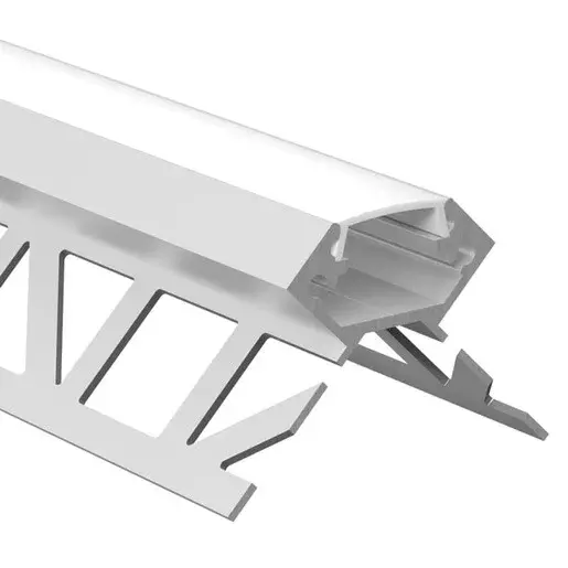 Lišta pre led pásku McLED strieborná mat, hliník, dĺžka 200 cm, výška hrany 10 mm, ML-761.330.05.S2