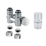 Termostatická sada ISAN rohová stredová pravá biela na plast TERMSADA137R