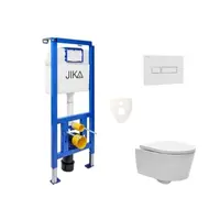 Cenovo zvýhodnený závesný WC set Jika do ľahkých stien / predstenová montáž + WC SAT Brevis SIKOJSW1