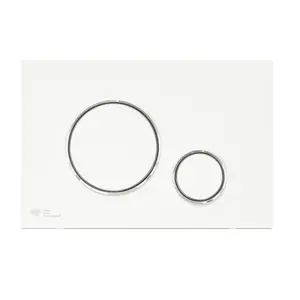 Ovládacie tlačidlo SAT z plastu v bielo-chrómovom prevedení lesk SATAT70