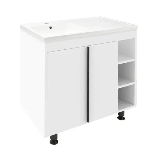 Kúpeľňová skrinka s umývadlom Naturel Lucca 79x70x45 cm biela lesk LUCCA80W