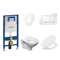 Cenovo zvýhodnený závesný WC set Geberit do ľahkých stien / predstenová montáž + WC Ceramia S-Line Pro 111.300.00.5NR5
