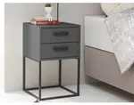 Noční stolek se 2 zásuvkami Suna, grafitový