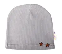 Baby Nellys Žebrovaná čepice Hvězdičky - šedá