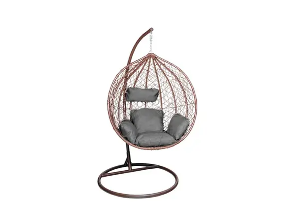 Hnědé závěsné křeslo KOKON se stojanem