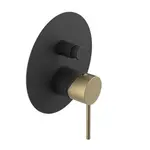 Sapho Ultrasan - Baterie pod omítku, pro 2 spotřebiče, s tělesem, matná černá/matná zlatá UT042VBG