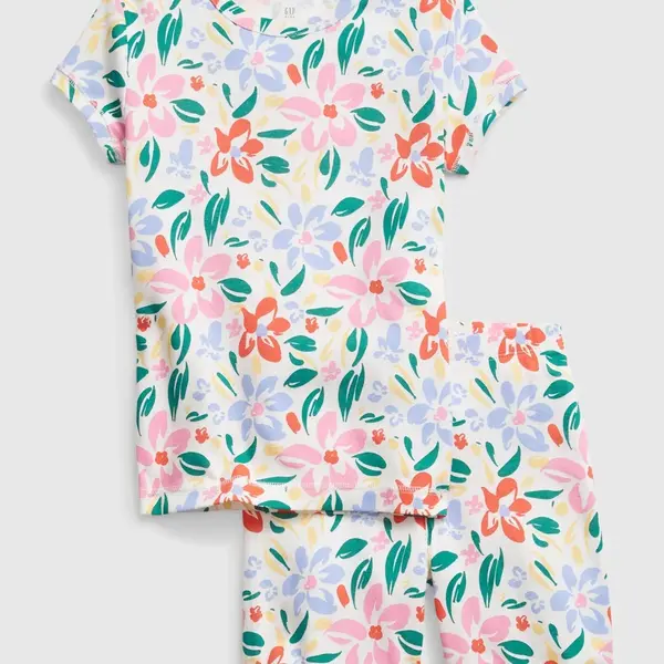 Farebné dievčenské pyžamo krátke floral GAP