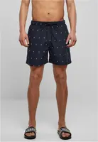 Men's Flamingo/Blue Embroidered Swimsuit