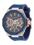 GUESS Analógové hodinky 'INDY'  tmavomodrá / ružové zlato
