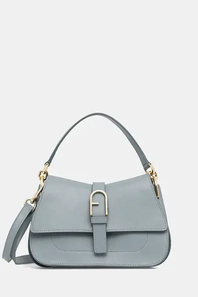 Kožená kabelka Furla modrá barva, WB01032.BX2045.3963S