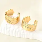 Brass Micro Pave Clear Cubic Zirconia Cuff Earrings