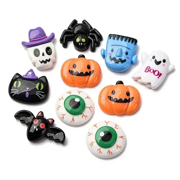 Halloween Theme Opaque Resin Cabochons