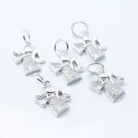 Brass Micro Pave Cubic Zirconia Charms