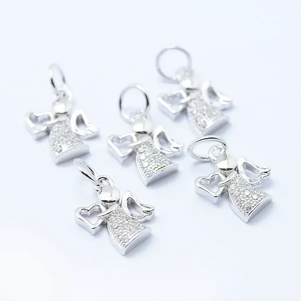 Brass Micro Pave Cubic Zirconia Charms