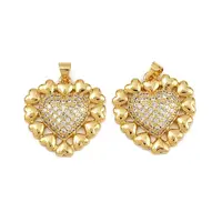 Brass Micro Pave Cubic Zirconia Pendants