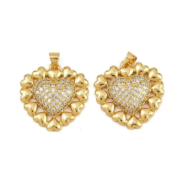 Brass Micro Pave Cubic Zirconia Pendants