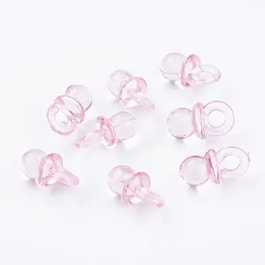 Pink Color Transparent Acrylic Pacifier Pendants