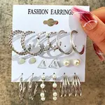 Alloy & Plastic Pearl Earring Sets